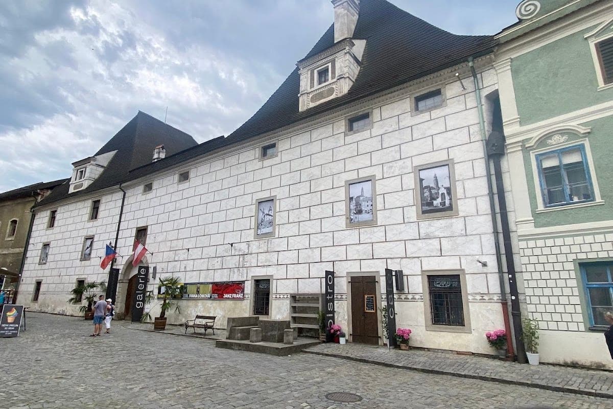 Egon Schiele Art Centrum — courtyard & riverside terrace